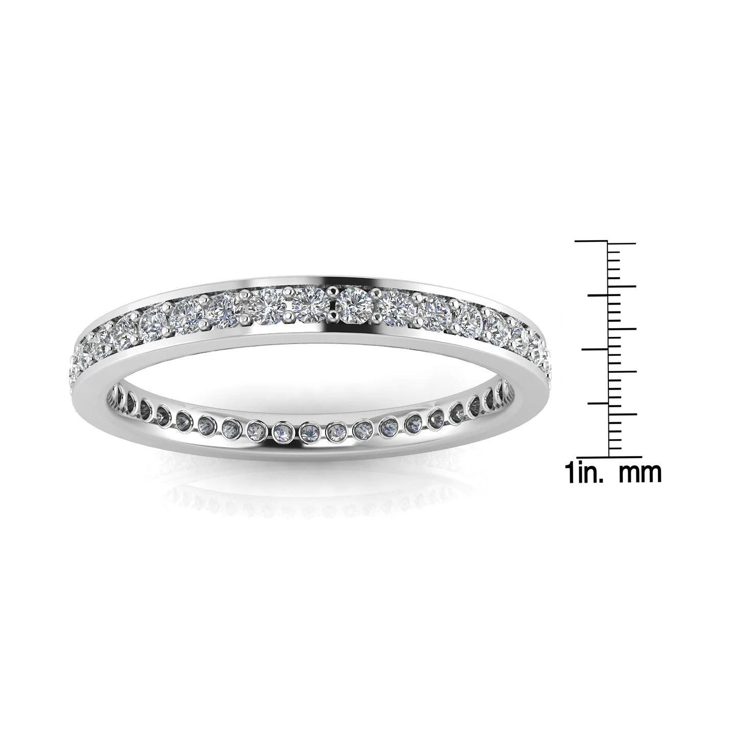 Round Brilliant Cut Diamond Channel Pave Set Eternity Ring In 18k White Gold(0.52ct. Tw.) Ring Size 9 5 Round Brilliant Cut Diamond Channel Pave Set Eternity Ring In 18k White Gold(0.52ct. Tw.) Ring Size 9 - Image 3