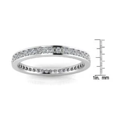 Round Brilliant Cut Diamond Channel Pave Set Eternity Ring In Platinum(1.02ct. Tw.) Ring Size 8.5 -Veloura Shop fwmu5r105 hivs 70 501 2468a8d4 730d 4b1b a0e1 7a058974868b