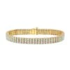 Diamond Round 4-prong Triple Row Bracelet In 14k Yellow Gold (6.72ctw) -Veloura Shop fy21396 laying front