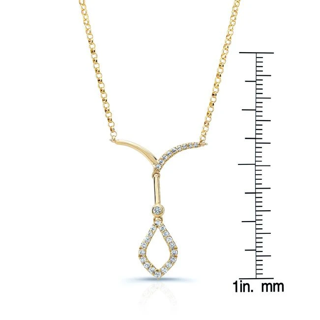 Open Kite Diamond Drop Necklace In 14k Yellow Gold 18 Inch Length 5 Open Kite Diamond Drop Necklace In 14k Yellow Gold 18 Inch Length - Image 3