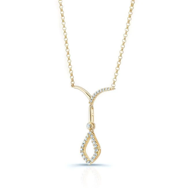 Open Kite Diamond Drop Necklace In 14k Yellow Gold 18 Inch Length 4 Open Kite Diamond Drop Necklace In 14k Yellow Gold 18 Inch Length - Image 2