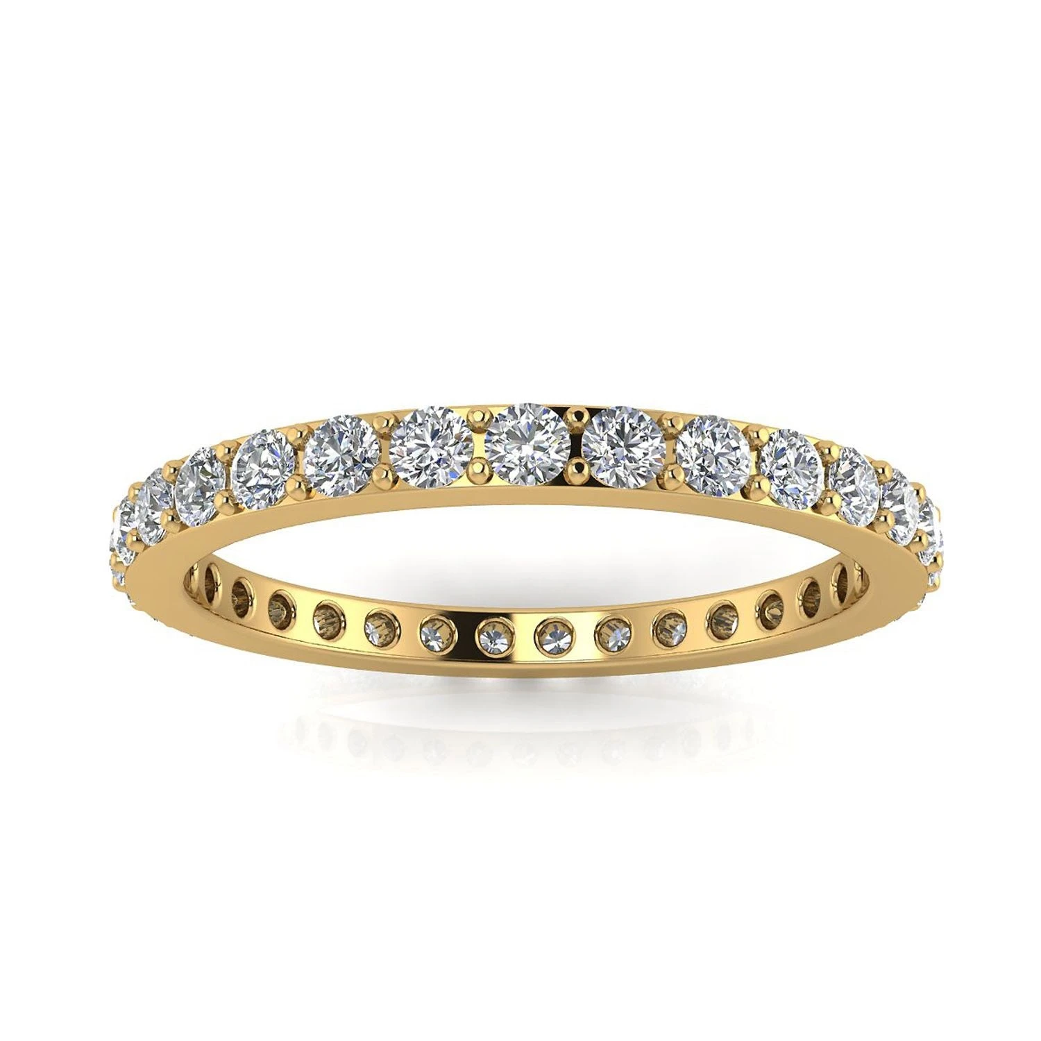 Round Brilliant Cut Diamond Pave Set Eternity Ring In 18k Yellow Gold(0.99ct. Tw.) Ring Size 8.5 3 Round Brilliant Cut Diamond Pave Set Eternity Ring In 18k Yellow Gold(0.99ct. Tw.) Ring Size 8.5