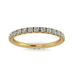 Round Brilliant Cut Diamond Split Prong Set Eternity Ring In 14k Yellow Gold(0.51ct. Tw.) Ring Size 7.5