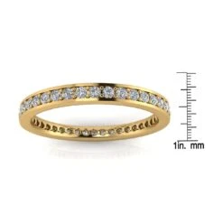 Round Brilliant Cut Diamond Channel Pave Set Eternity Ring In 14k Yellow Gold(0.83ct. Tw.) Ring Size 4 -Veloura Shop fymu5r105 hivs 70 204