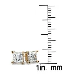 14k Yellow Gold 4-prong Princess Diamond Stud Earrings (0.25 Ct. T.w., Vs1-vs2 Clarity, H-i Color) -Veloura Shop fysm2p025 hivs12 r 3 e921b9a8 111a 4244 9ef6 5867bfdc5a27