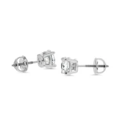 Platinum 4-prong Round Diamond Stud Earrings 1ctw (5.00mm Ea), G Color, Si3 Clarity -Veloura Shop m2 fourprong w side 1 cd39c8c2 8456 47f9 93d5 f27ed4ed7131