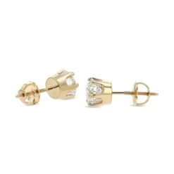 14k Yellow Gold 6-prong Round Brilliant Diamond Stud Earrings (0.32 Ct. T.w., Vs1-vs2 Clarity, H-i Color) -Veloura Shop m3 sixprong y side 8 3d59c286 d433 4867 928e ec23ed6146a6