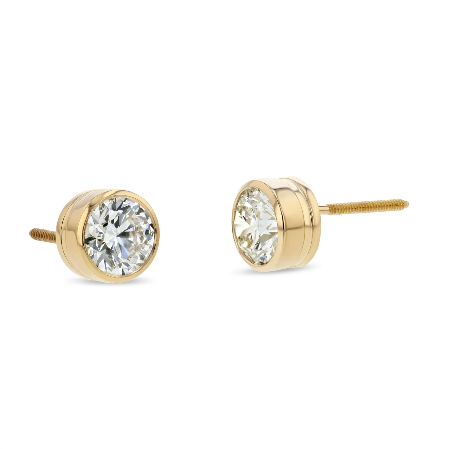 18k Yellow Gold Bezel Set Round Brilliant Diamond Stud Earrings (0.22 Ct. T.w., Si1-si2 Clarity, J-k Color) 5 18k Yellow Gold Bezel Set Round Brilliant Diamond Stud Earrings (0.22 Ct. T.w., Si1-si2 Clarity, J-k Color) - Image 3