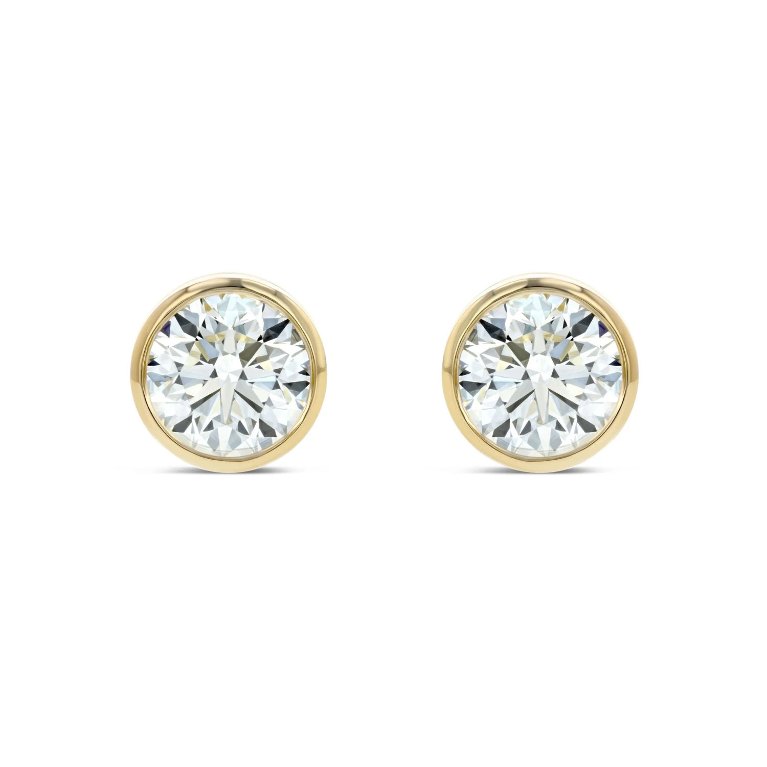 18k Yellow Gold Bezel Set Round Brilliant Diamond Stud Earrings (0.22 Ct. T.w., Si1-si2 Clarity, J-k Color) 4 18k Yellow Gold Bezel Set Round Brilliant Diamond Stud Earrings (0.22 Ct. T.w., Si1-si2 Clarity, J-k Color) - Image 2
