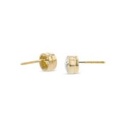18k Yellow Gold Bezel Set Round Brilliant Diamond Stud Earrings (0.22 Ct. T.w., Vs1-vs2 Clarity, F-g Color) -Veloura Shop m4 bezel y side 40