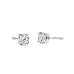 18k White Gold 8-prong Round Brilliant Diamond Stud Earrings (1.48 Ct. T.w., Vs1-vs2 Clarity, H-i Color) -Veloura Shop m5 doubleprong w 3qtr 38