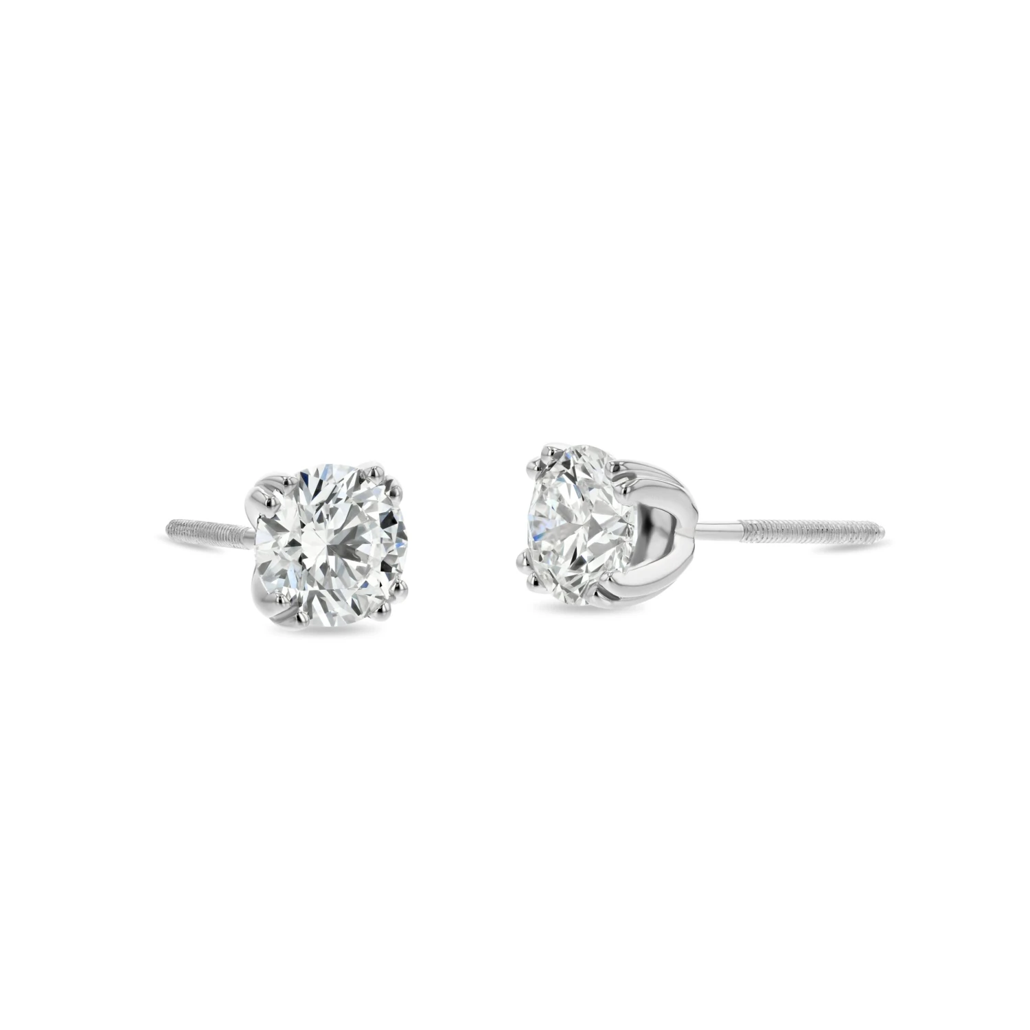 18k White Gold 8-prong Round Brilliant Diamond Stud Earrings (0.75 Ct. T.w., Si1-si2 Clarity, J-k Color) 5 18k White Gold 8-prong Round Brilliant Diamond Stud Earrings (0.75 Ct. T.w., Si1-si2 Clarity, J-k Color) - Image 3