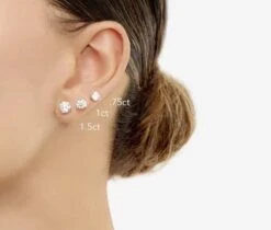 Platinum Bezel Round Diamond Single Stud Earring 1 0.25ctw (5.8mm Ea), H-i Color, Si Clarity