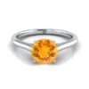 14K White Gold Round Brilliant Citrine Cathedral Style Comfort Fit Solitaire Engagement Ring -Veloura Shop w80120ct rd70mmrh
