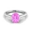 18K White Gold Oval Pink Sapphire Cathedral Style Comfort Fit Solitaire Engagement Ring -Veloura Shop w80120ps ov86mmrh 1