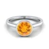 Platinum Round Brilliant Citrine Simple Bezel Solitaire Engagement Ring -Veloura Shop w80201ct rd70mmrh 1
