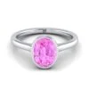 14K White Gold Oval Pink Sapphire Simple Bezel Solitaire Engagement Ring -Veloura Shop w80201ps ov86mmrh