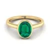 18K Yellow Gold Oval Emerald Simple Bezel Solitaire Engagement Ring -Veloura Shop y80201em ov86mmrh 1 298e88e5 e532 4ed0 9375 17ad8cd6937a